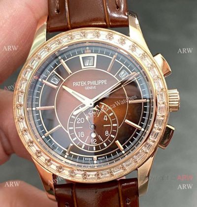 TW Copy Patek Philippe Annual Calendar Cal.240 Rose Gold Diamond Swiss Made Watch